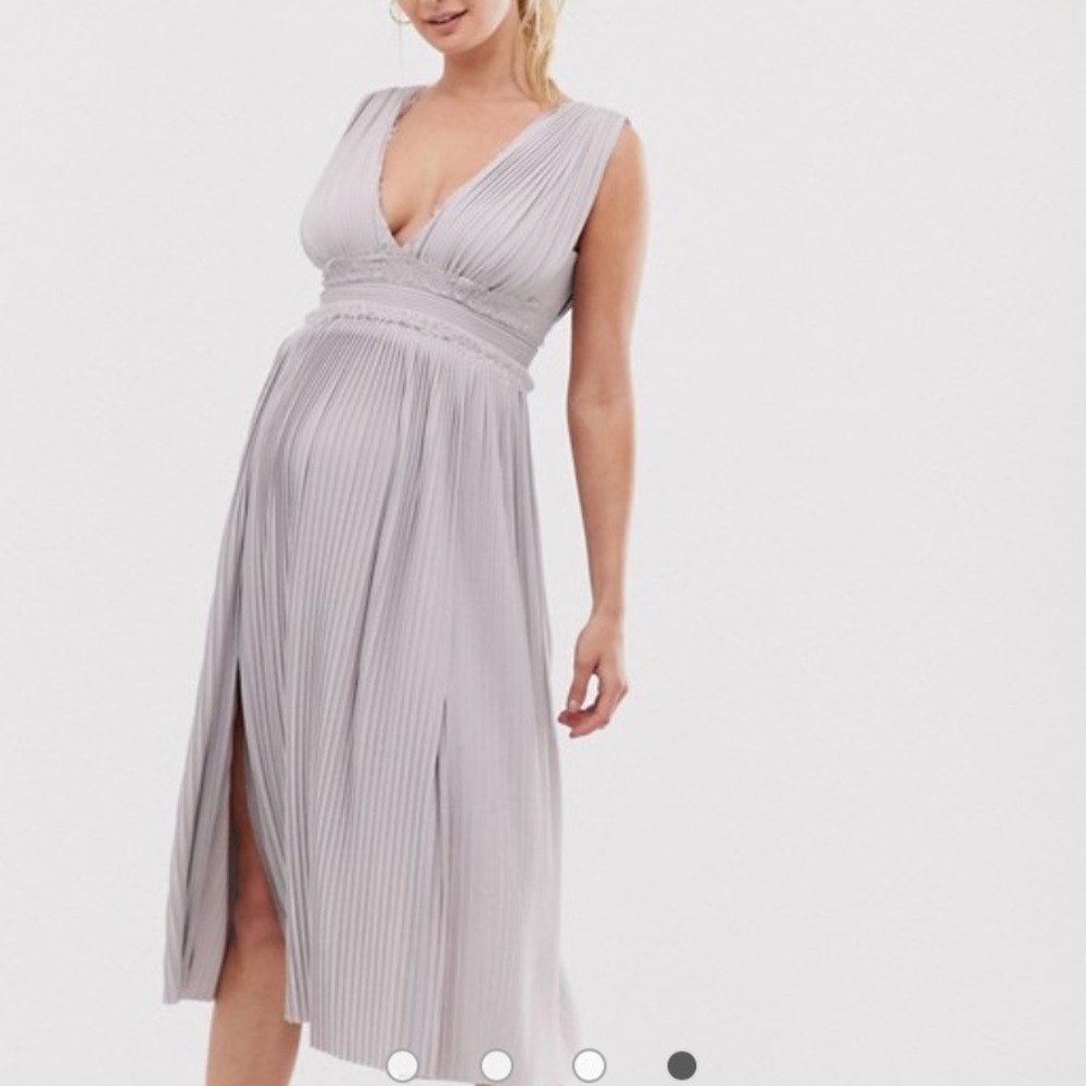 Asos mauve maternity dress.